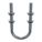 STANDARD U-BOLT, STEEL, ZINC PLATED, ⅜