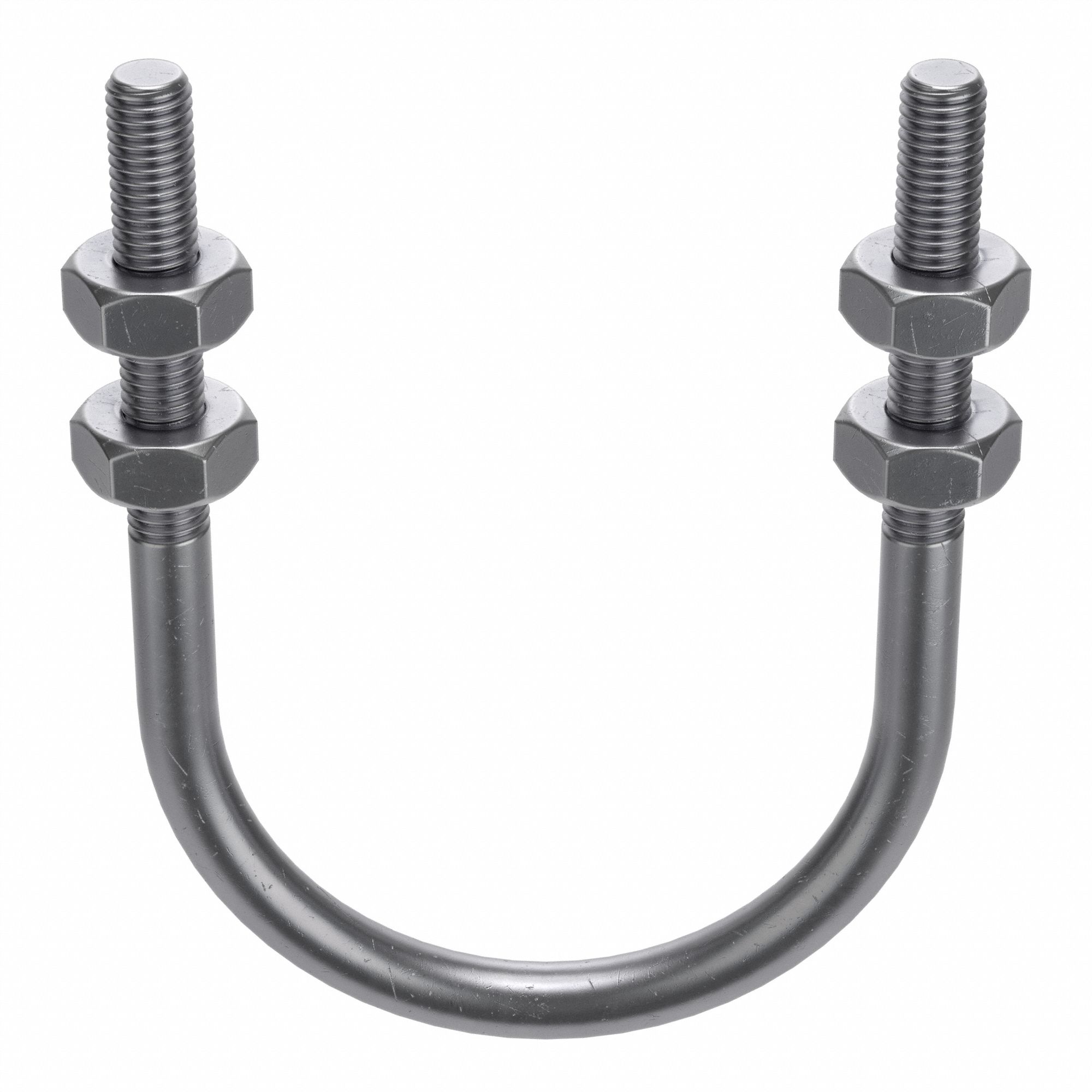 Standard U-Bolt: 1/2"-13 Thread Size, For Pipe Size 2 1/2 in, 5 7/32 in Inside Ht, Steel, 5 PK
