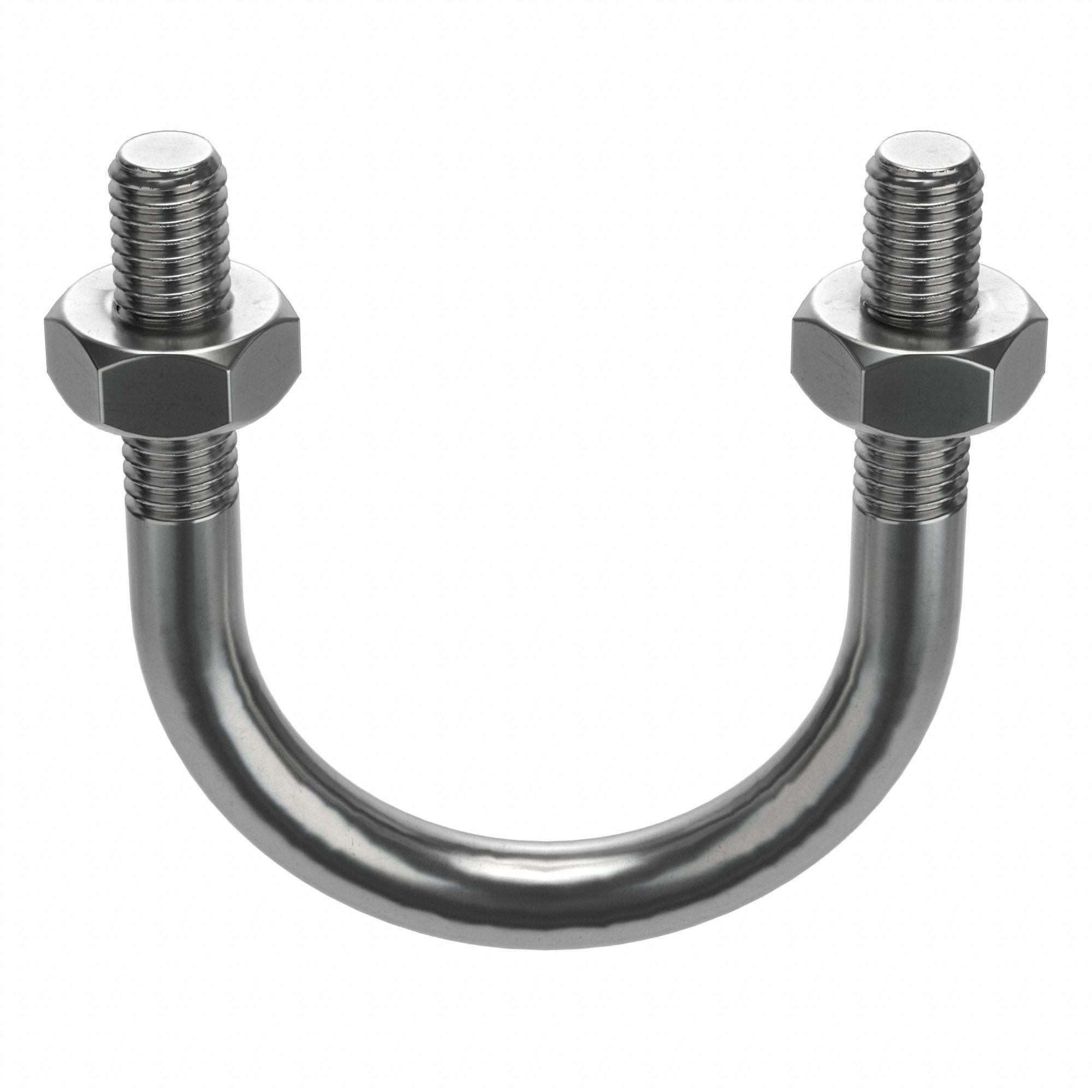 Standard U-Bolt: 3/8"-16 Thread Size, For Pipe Size 2 1/2 in, 3 5/8 in Inside Ht, Plain, 10 PK