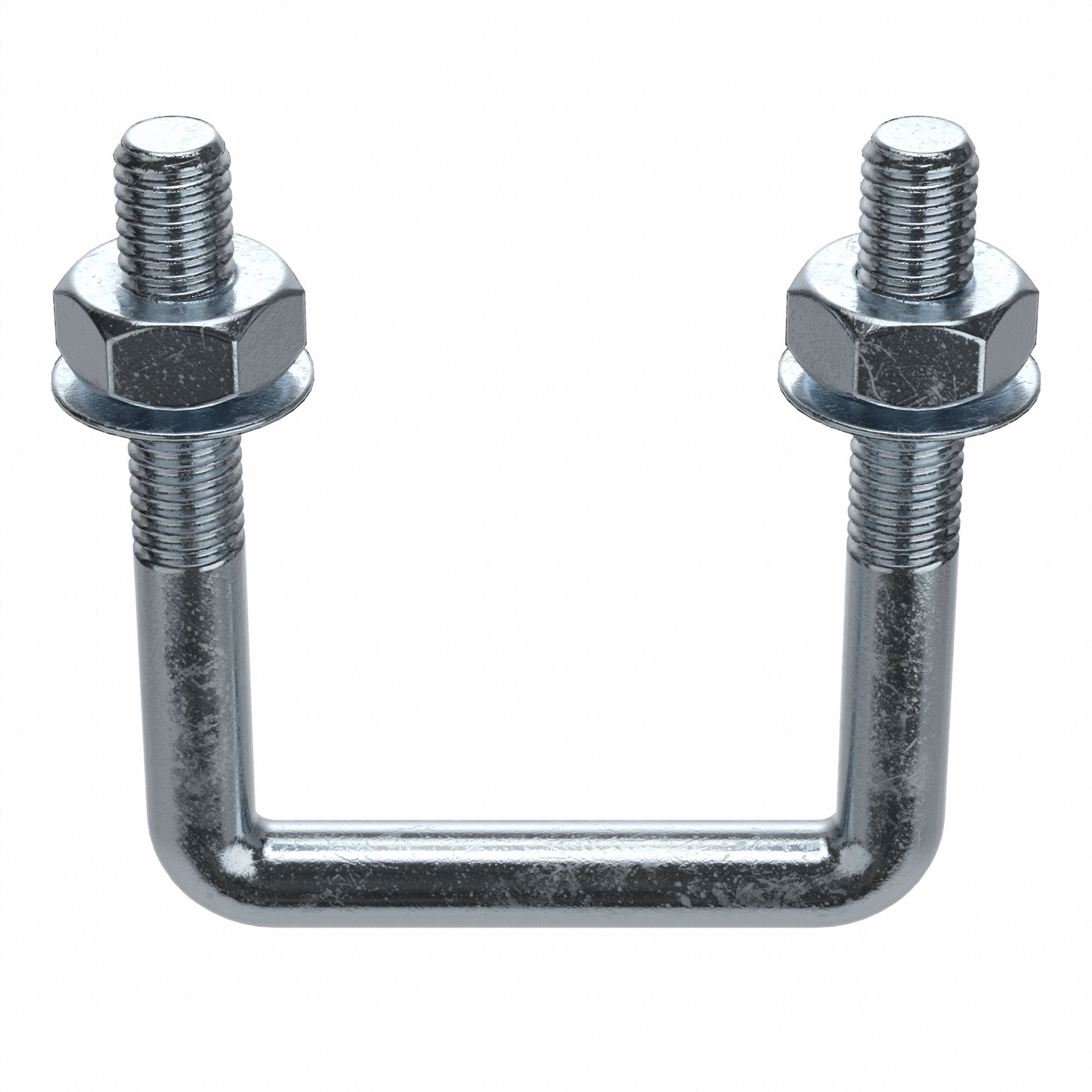 SQUARE U-BOLT, STEEL, ZINC PLATED, ⅜