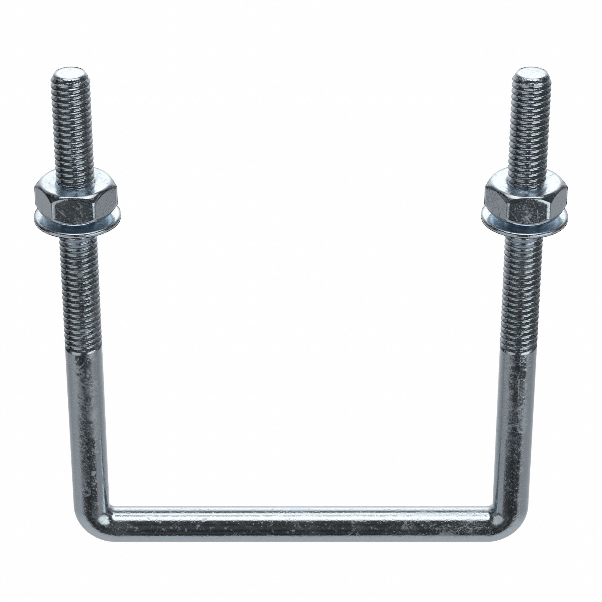 SQUARE U-BOLT, STEEL, ZINC PLATED, ⅜