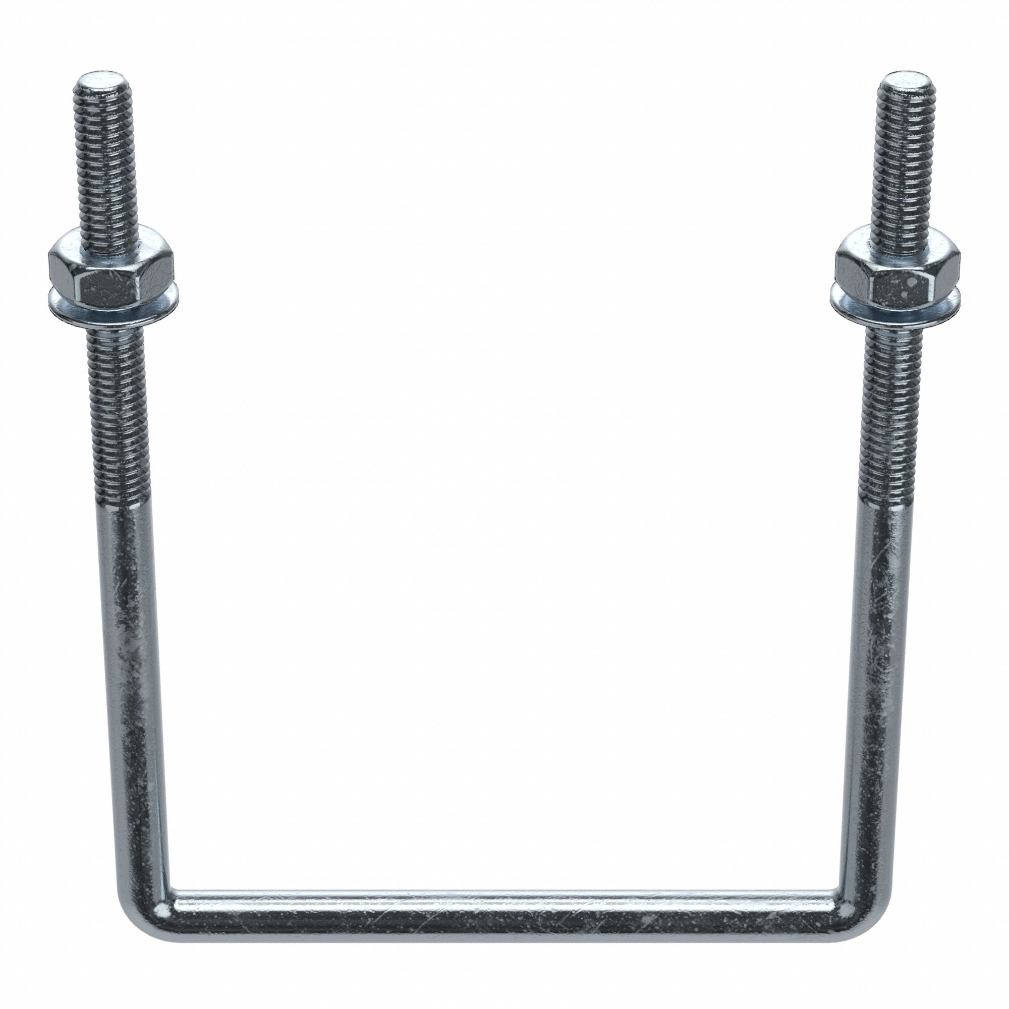 SQUARE U-BOLT, STEEL, ZINC PLATED, ⅜