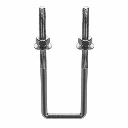 304 Stainless Steel, Plain, Square UBolt 166V94B17267.037.0207