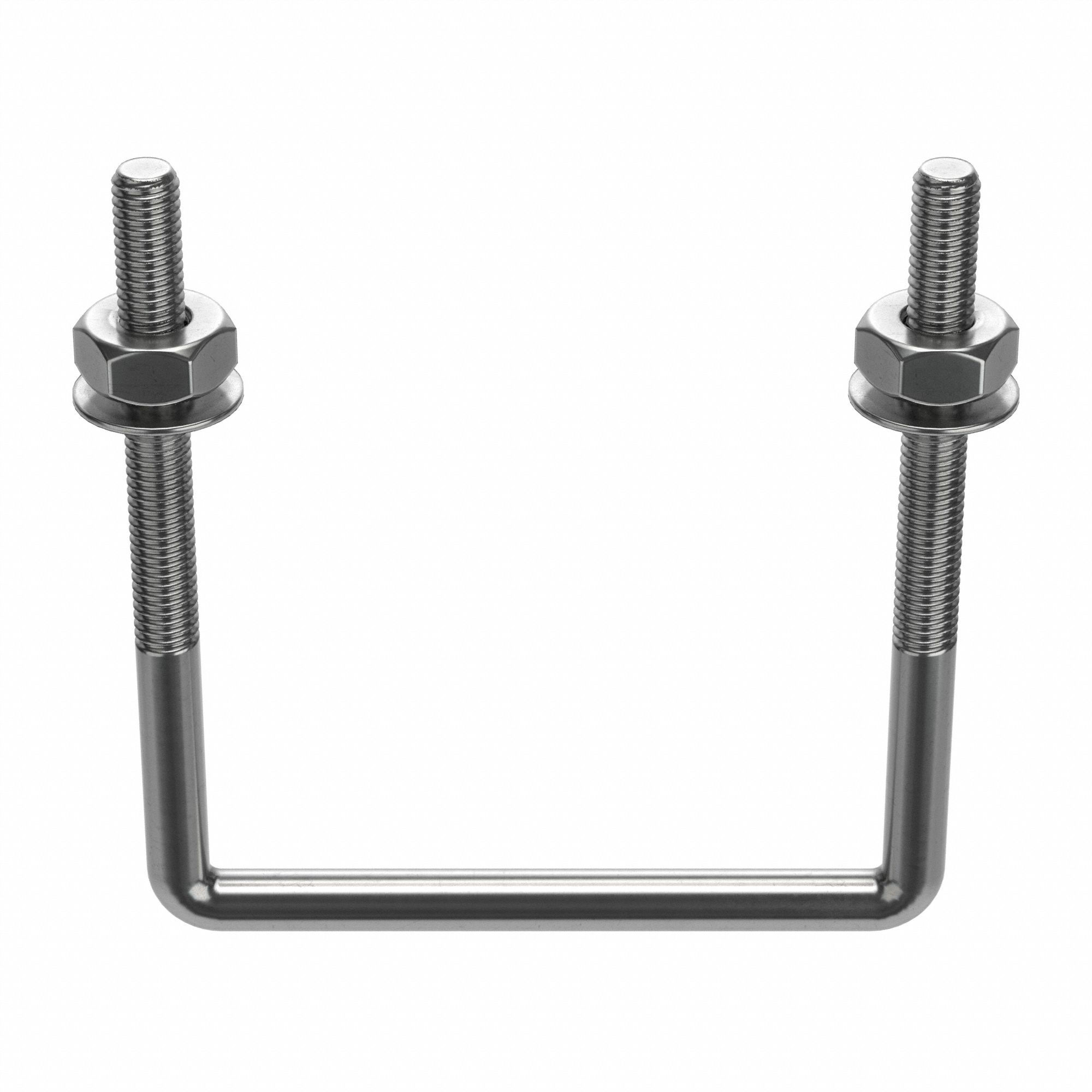 SQUARE U-BOLT, 304 STAINLESS STEEL, PLAIN, ⅜