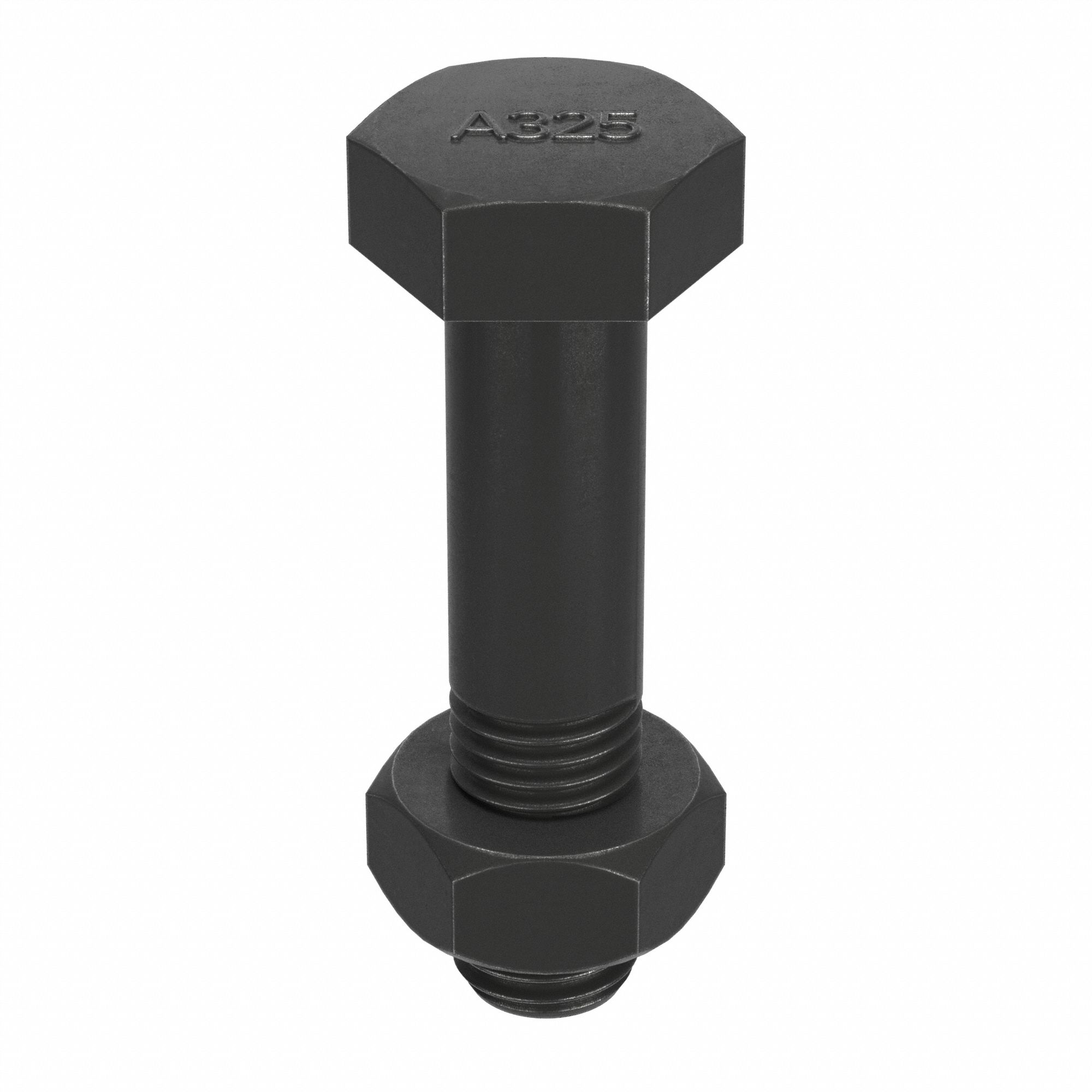 STRUCTURAL BOLT, STEEL, A325 TYPE 1, BLACK OXIDE, ⅞"-9 THREAD, WITH NUT, 3½ IN L, HRC25, 2A, 5 PK