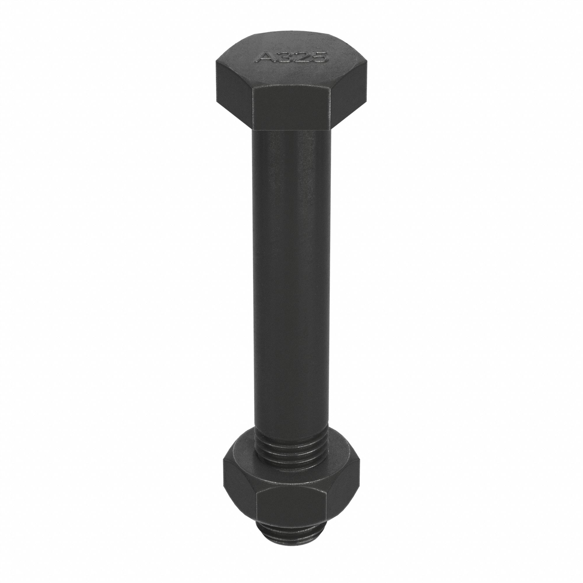 STRUCTURAL BOLT, STEEL, A325 TYPE 1, BLACK OXIDE, 1&frac14;"-7 THREAD, WITH NUT, 6&frac12; IN L, 5 PK