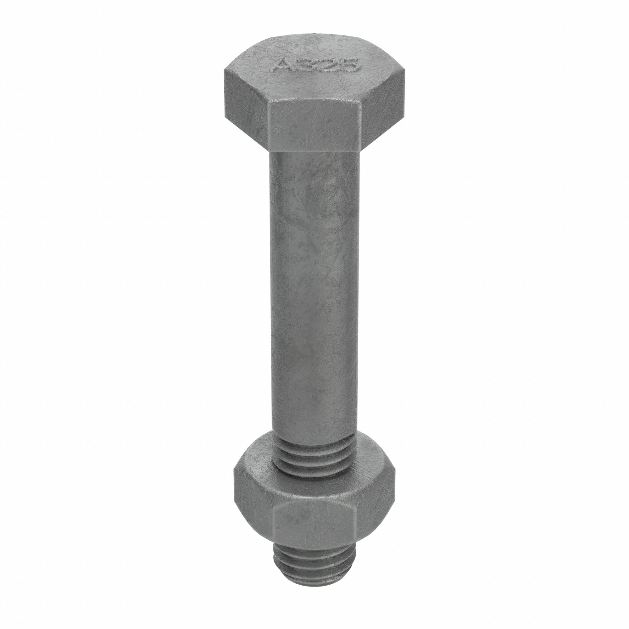 STRUCTURAL BOLT, STEEL, A325 TYPE 1, HOT DIPPED GALVANIZED, ½"-13 THREAD, WITH NUT, 4 IN L, 2A, 25PK