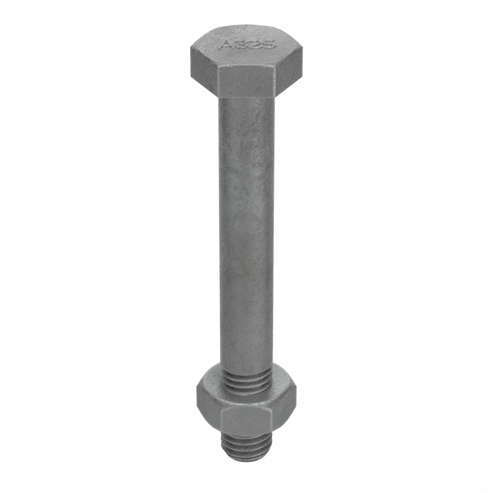 STRUCTURAL BOLT, STEEL, A325 TYPE 1, HOT DIPPED GALVANIZED, ¾"-10 THREAD, WITH NUT, 5¼ IN L, 5 PK