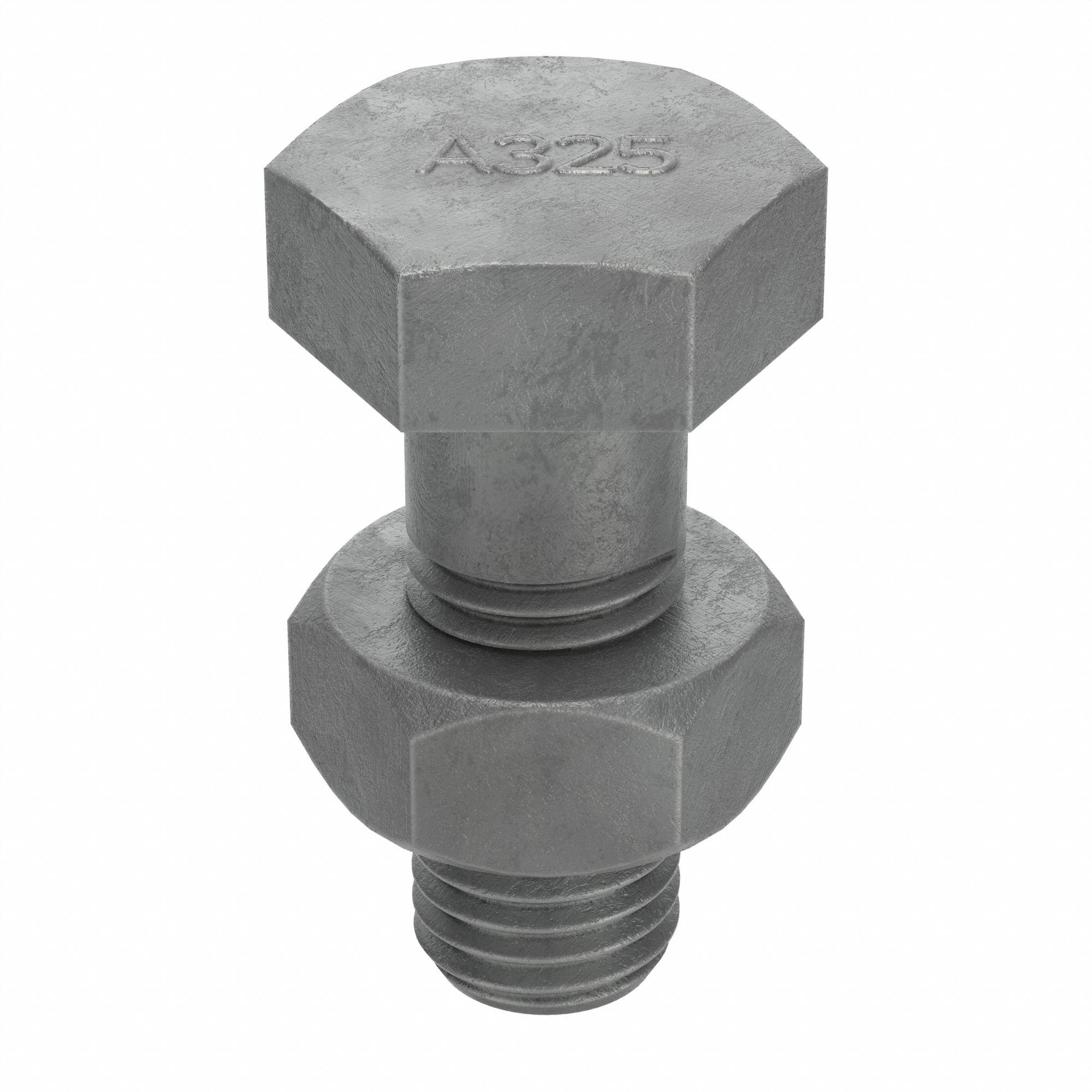 STRUCTURAL BOLT, STEEL, A325 TYPE 1, HOT DIPPED GALVANIZED, ⅝"-11 THREAD, WITH NUT, 1½ IN L, 10 PK