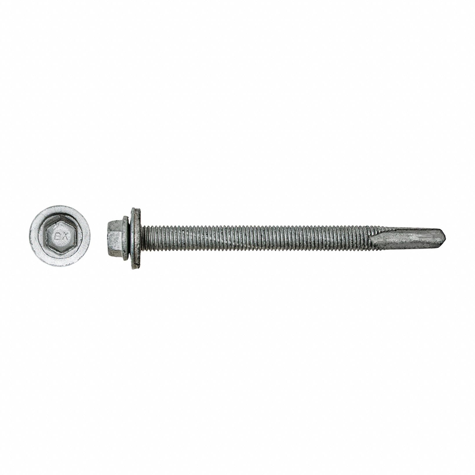 Self-Drilling Screw: 1/4 in Size, 3 in Lg, Steel, Climaseal™, Hex Washer, External Hex, 1, 000 PK