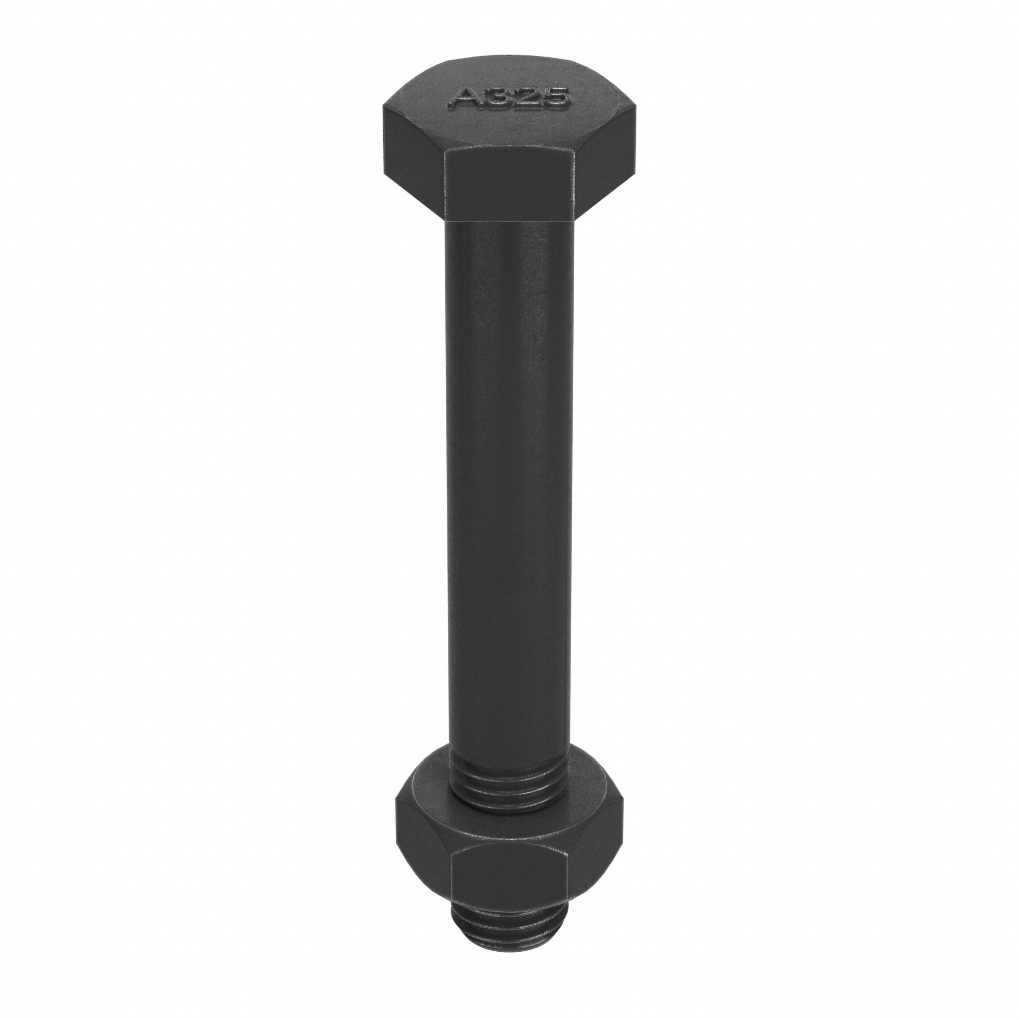 STRUCTURAL BOLT, STEEL, A325 TYPE 1, BLACK OXIDE, ⅝"-11 THREAD, WITH NUT, 6 IN L, HRC25, 2A, 10 PK