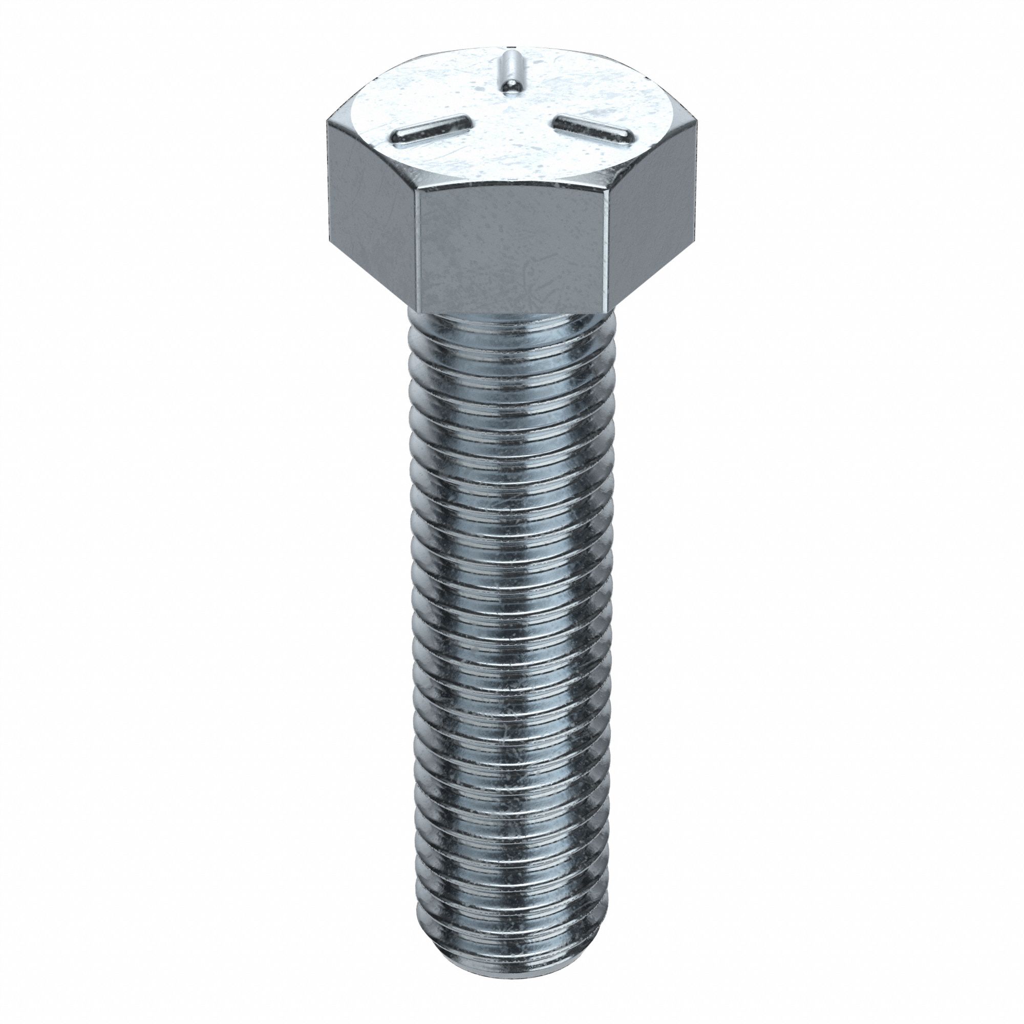 Hex Tap Bolt: Steel, Grade 5, Zinc Plated, 1/2"-13, Coarse, 2 1/2 in lg, Globally Sourced, 10 PK