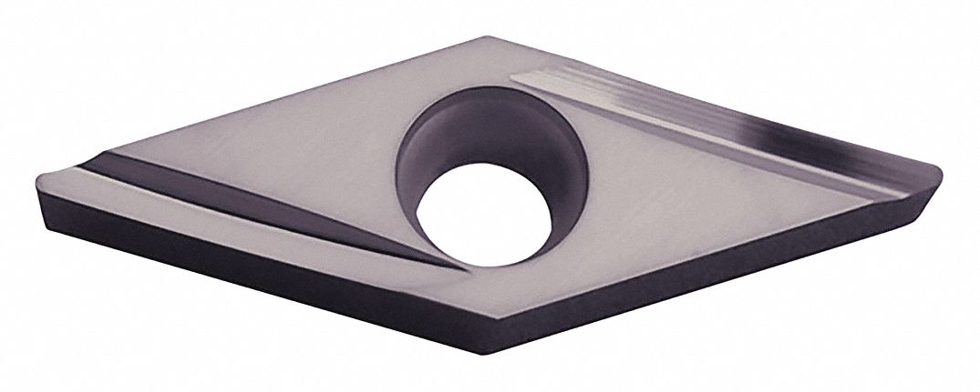 KYOCERA Diamond Turning Insert: Right Hand, 1/8 in Thick, 0.0039 in Corner  Radius, Megacoat, PR1225