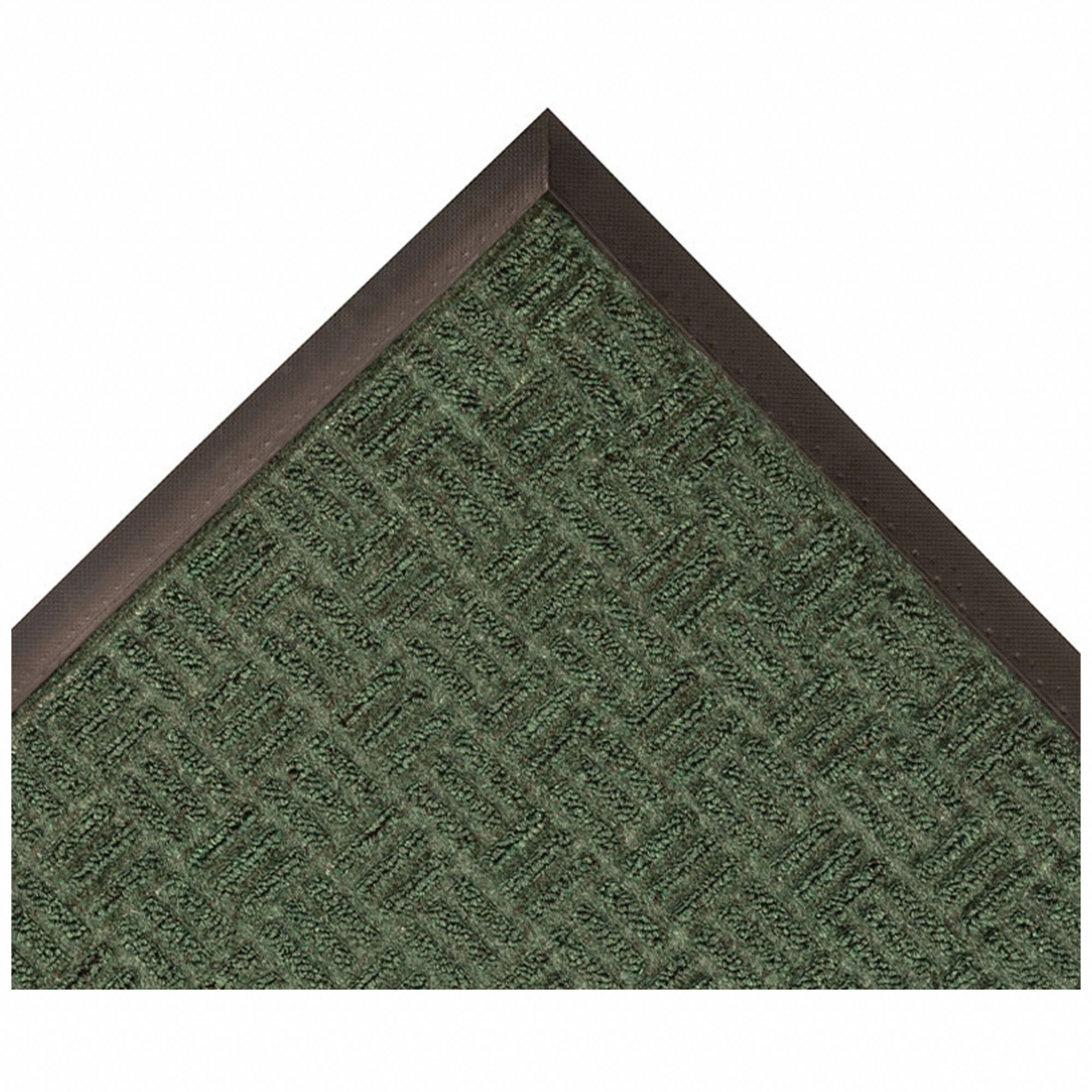 Entrance Mat: Parquet, Outdoor, Heavy, 4 ft x 6 ft, 3/8 in Thick, Polypropylene, Rubber, Greens