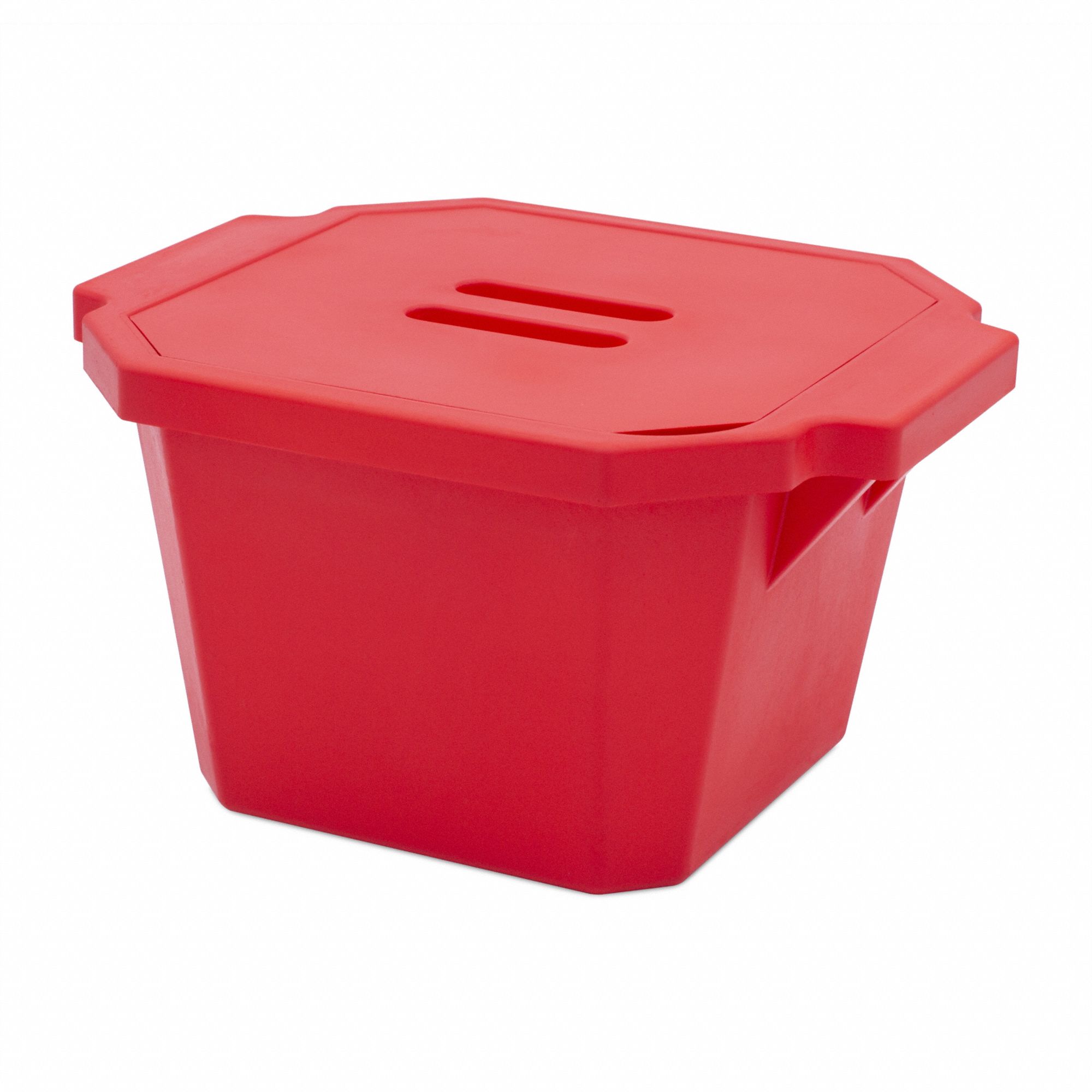 Ice Bucket with Lid: 4 L Capacity, Round, Polyurethane Foam, Red, 8 7/8 in Overall Ht