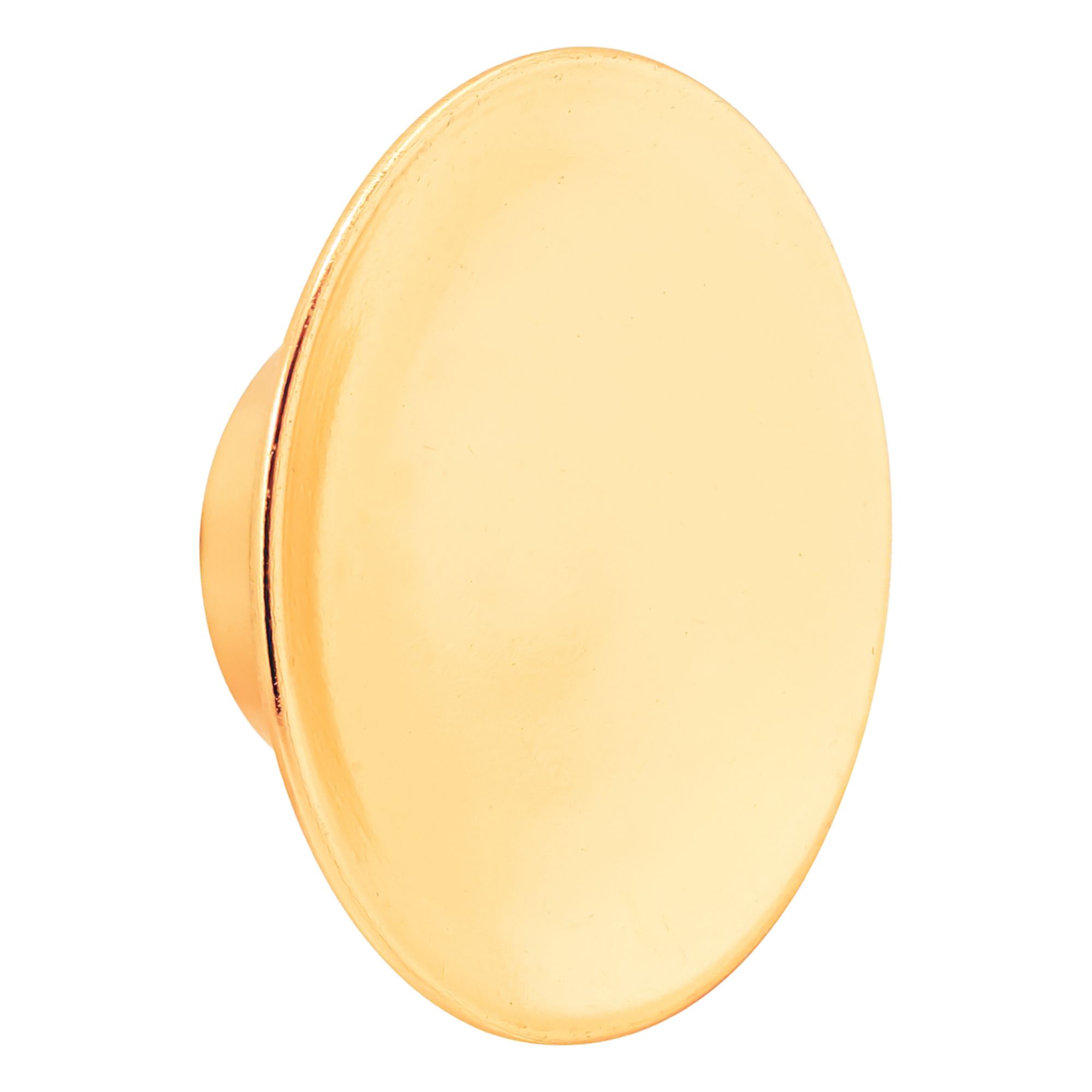 Closet Door Pull Knob: Brown, Zinc, Brass Plated, 9/16 in Projection, 1 PR