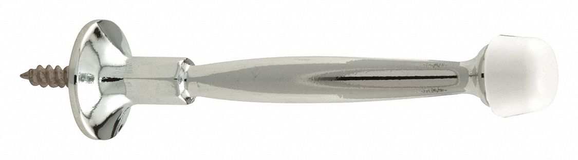 Door Stops, Rigid, 4", Chrome, H/D, PK5