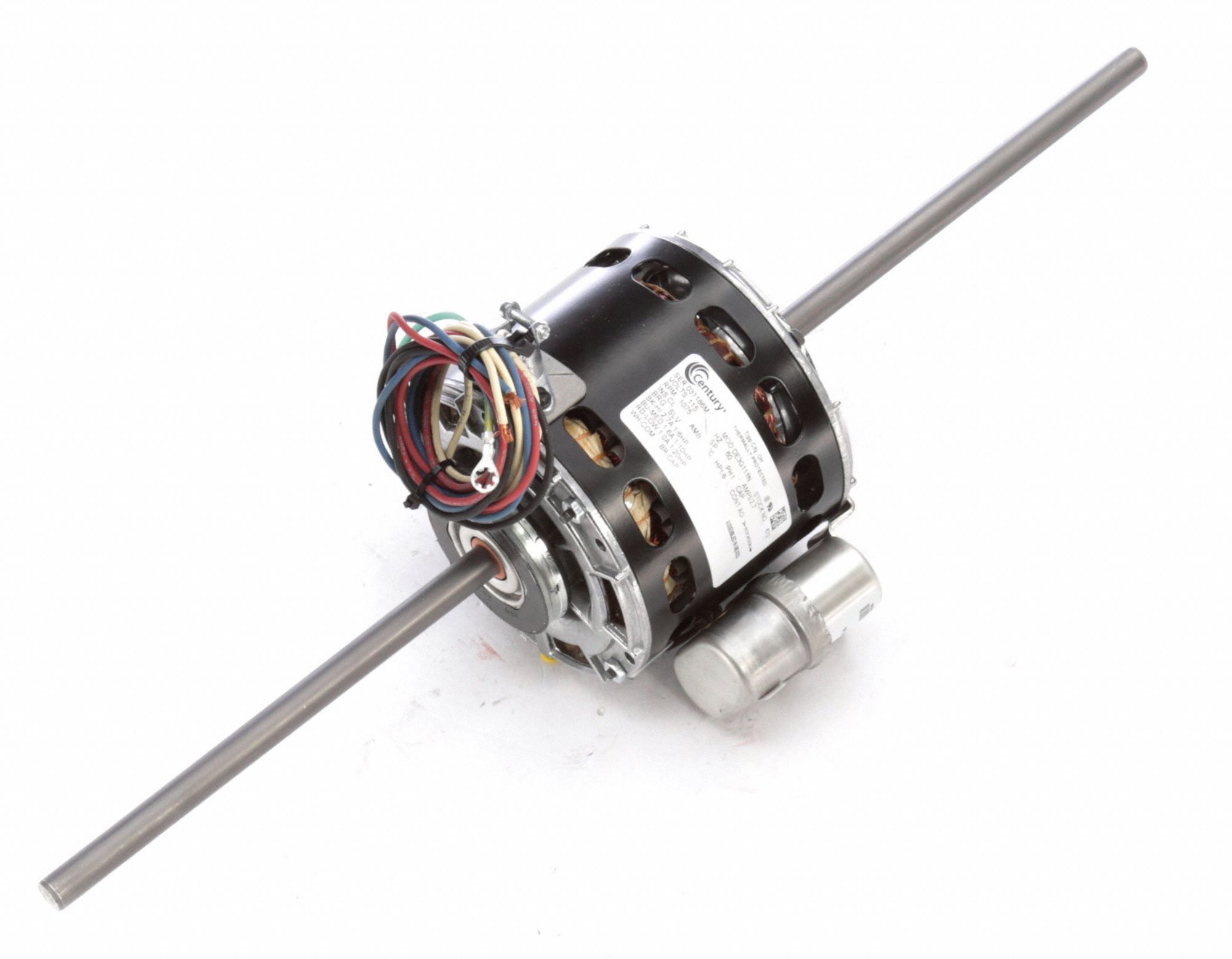 CENTURY Room Air Conditioner Motor 3 Speed, 1/6, 1/10, 1/20 HP, 1,075