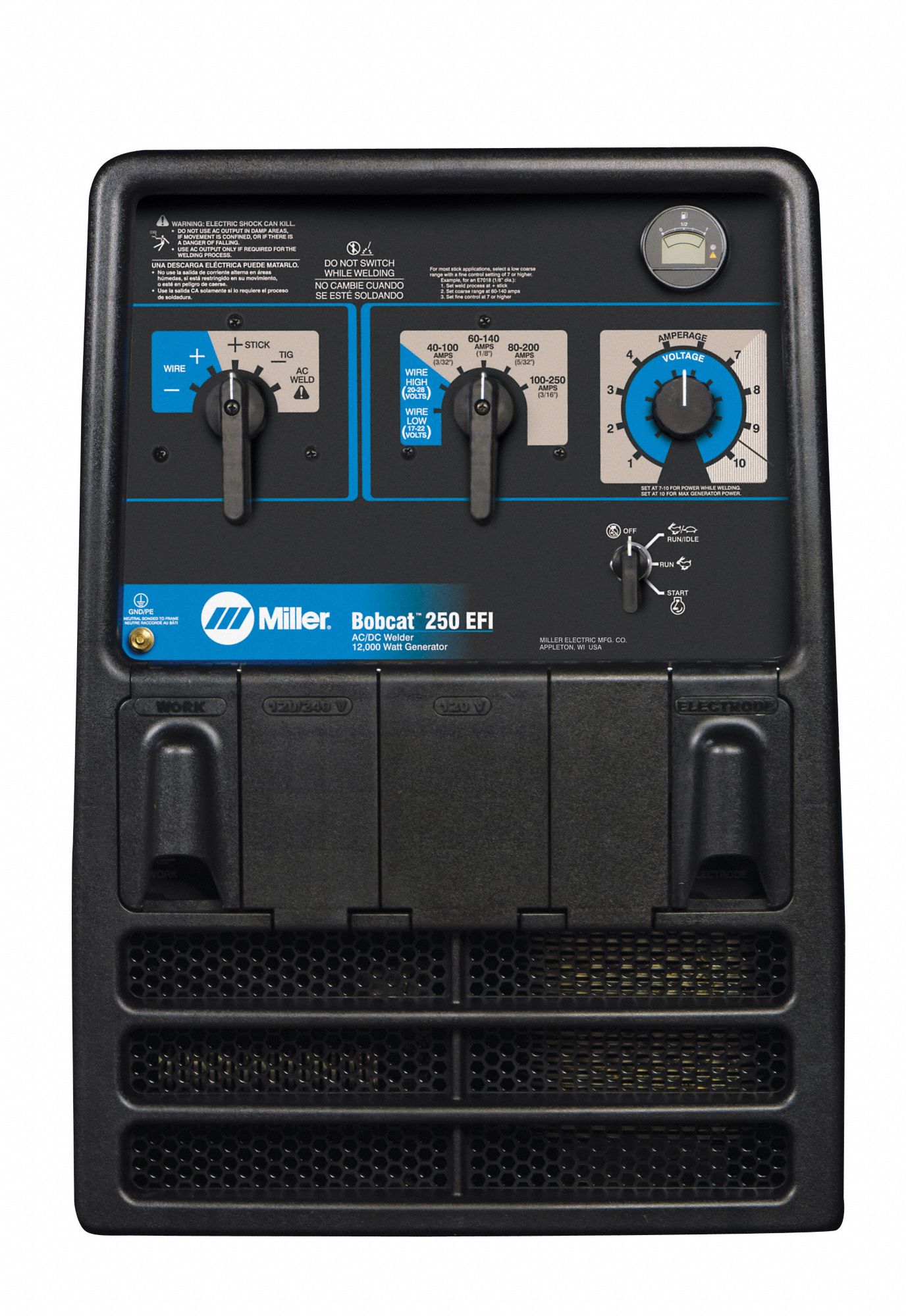 MILLER ELECTRIC Engine Driven Welder, Bobcat 250 EFI Series, 12,000W