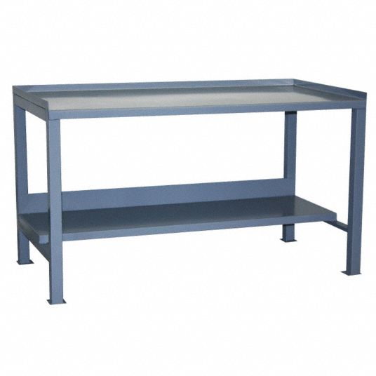 Workbench, Steel, 24 in Depth, 35 in Height, 60 in Width, 3000 lb Load ...