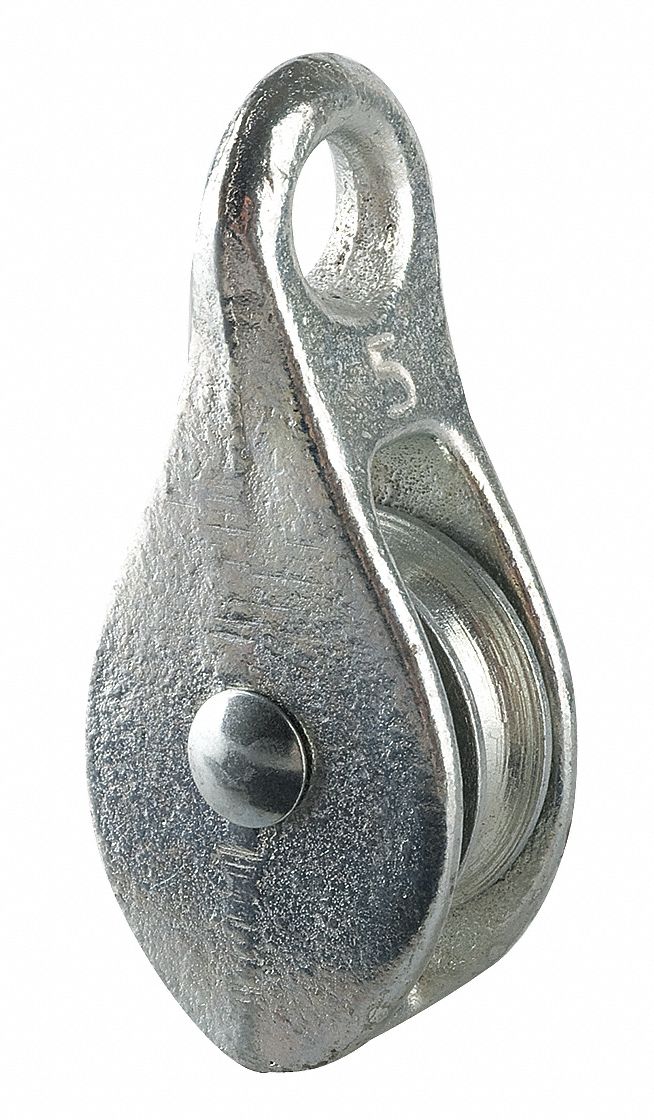 PULLEY BLOCK, FIXED, LIFTING/PULLING, 7/16 IN COMPATIBLE ROPE DIA, FIBROUS ROPE, FIXED EYE