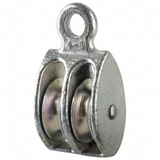 PEERLESS Pulley Block: Double Pulley Block, Fixed, Lifting/Pulling, 1/2 in  Compatible Rope Dia