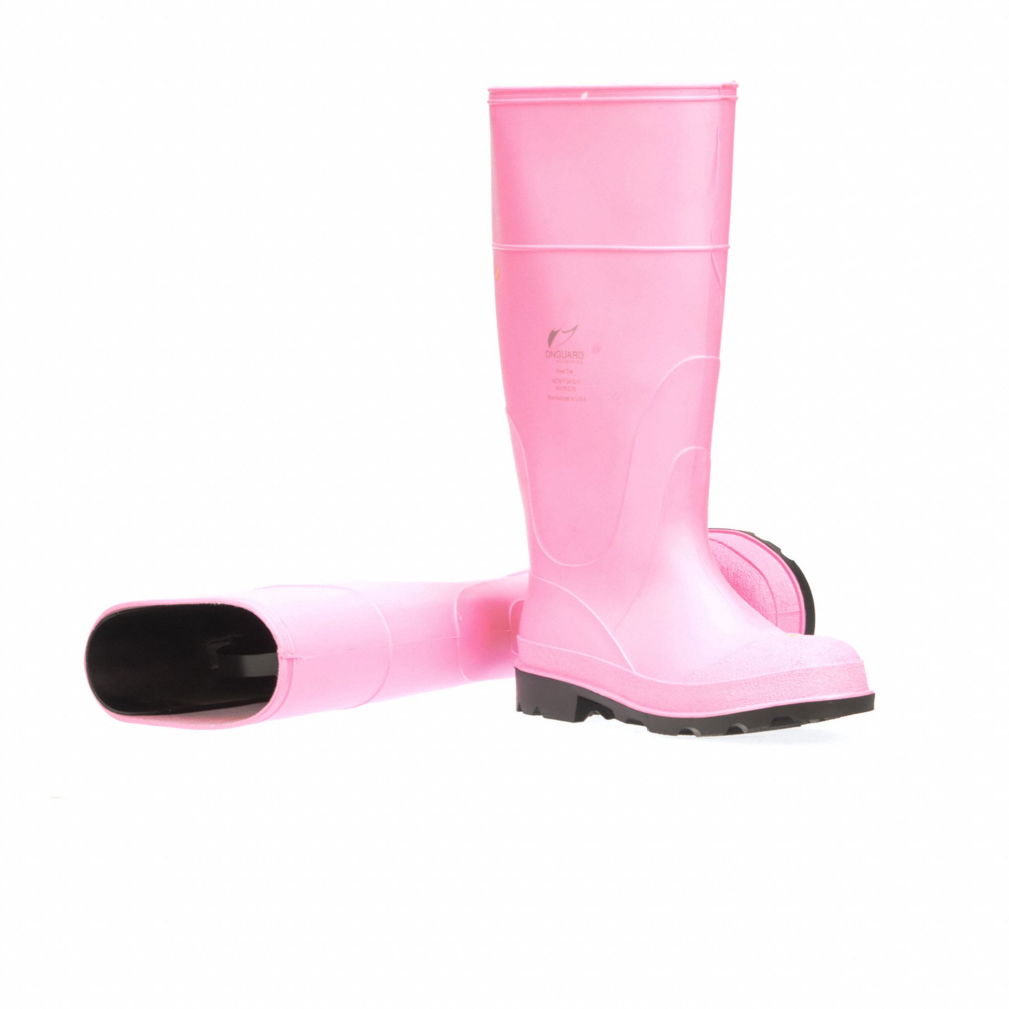 Pink steel clearance toe rubber boots