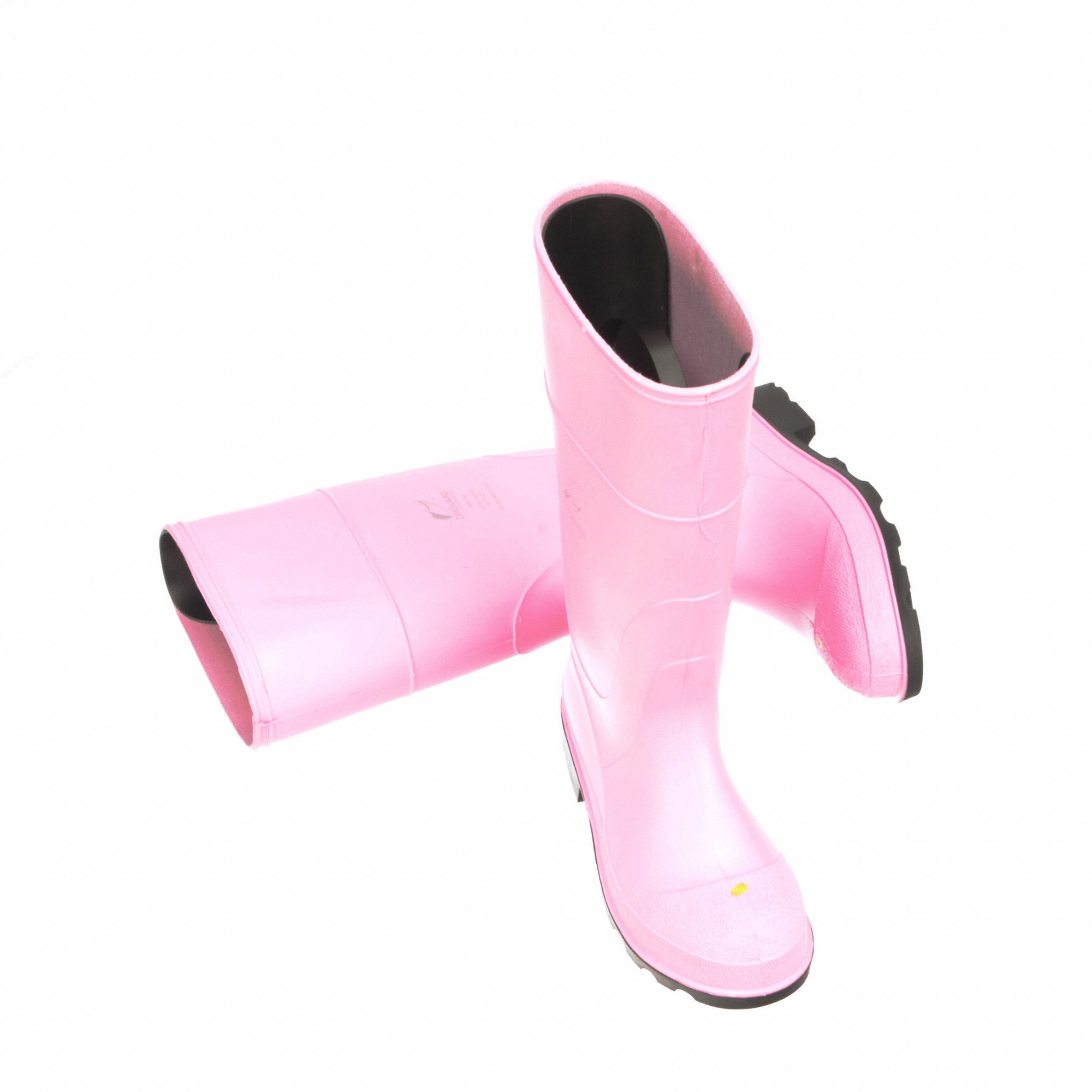 Pink steel toe rubber cheap boots