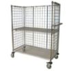 Single-Side-Access Wire Stock Carts with Adjustable-Height Wire Shelves