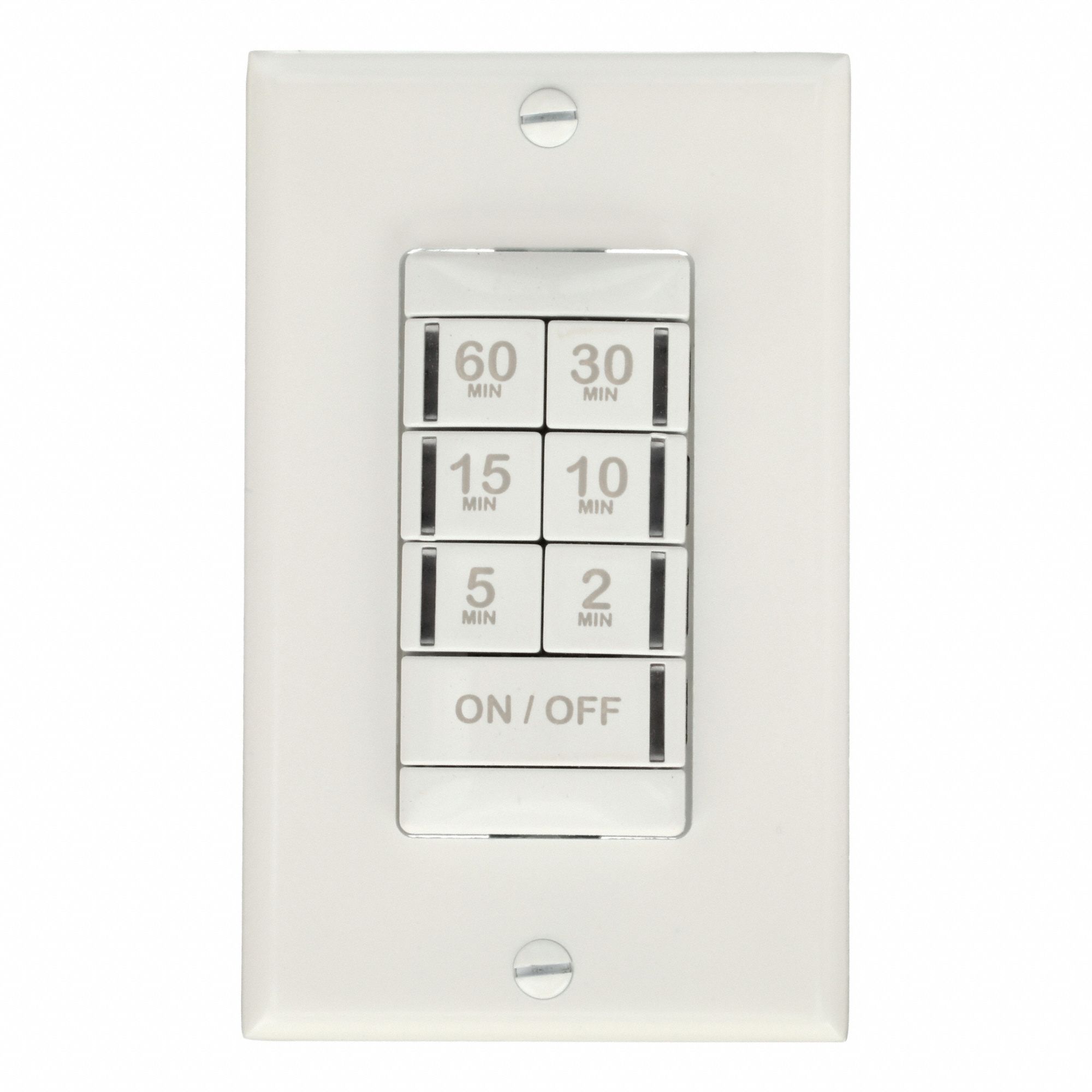Wall Switch Timer: 1 hr Max, 2 min Min, SPST-NO, 120/277V AC, Wall Plate Included