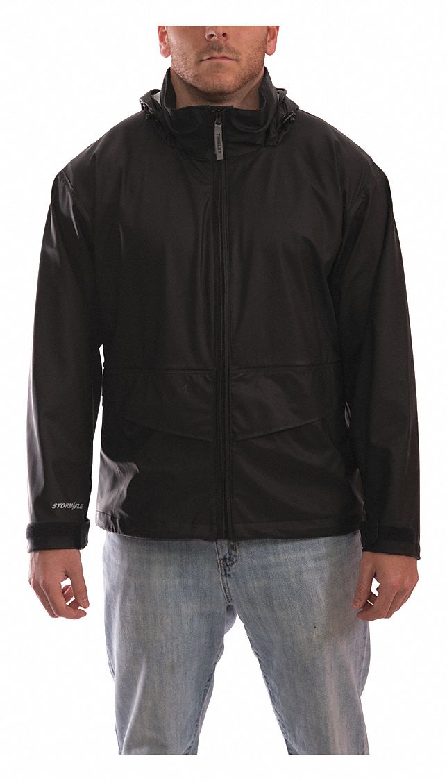 RAIN JACKET,XL,BLACK,UNISEX,POLYURETHANE