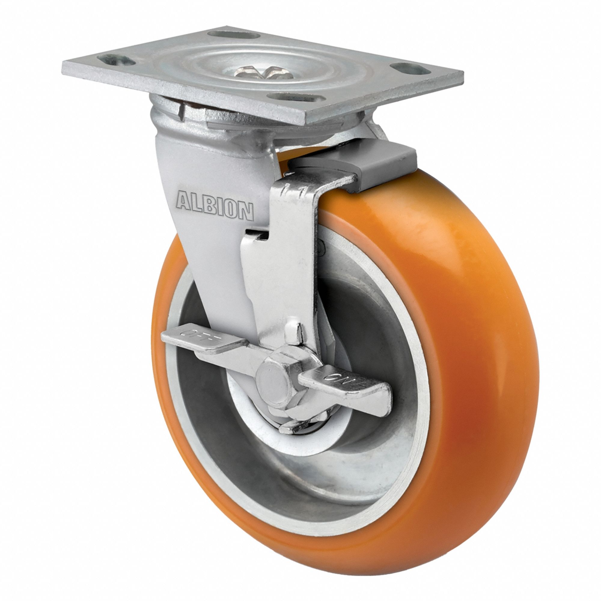 Plate Caster, Easy Turn, Swivel, Steel