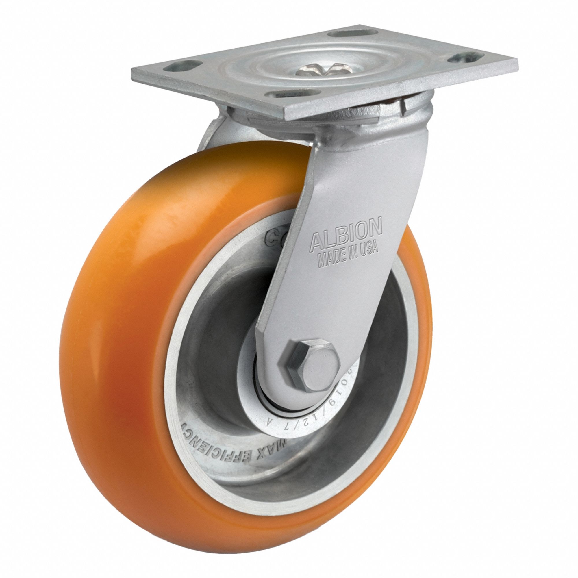 Plate Caster, Easy Turn, Swivel, Steel