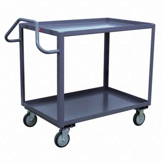 GRAINGER APPROVED Raised Handle Utility Cart, Load Capacity 1400 lb ...