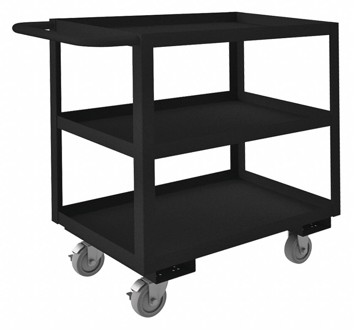 1,200 lb Load Capacity, 48 in x 24 in, Utility Cart with Lipped Metal Shelves 16C193RSC