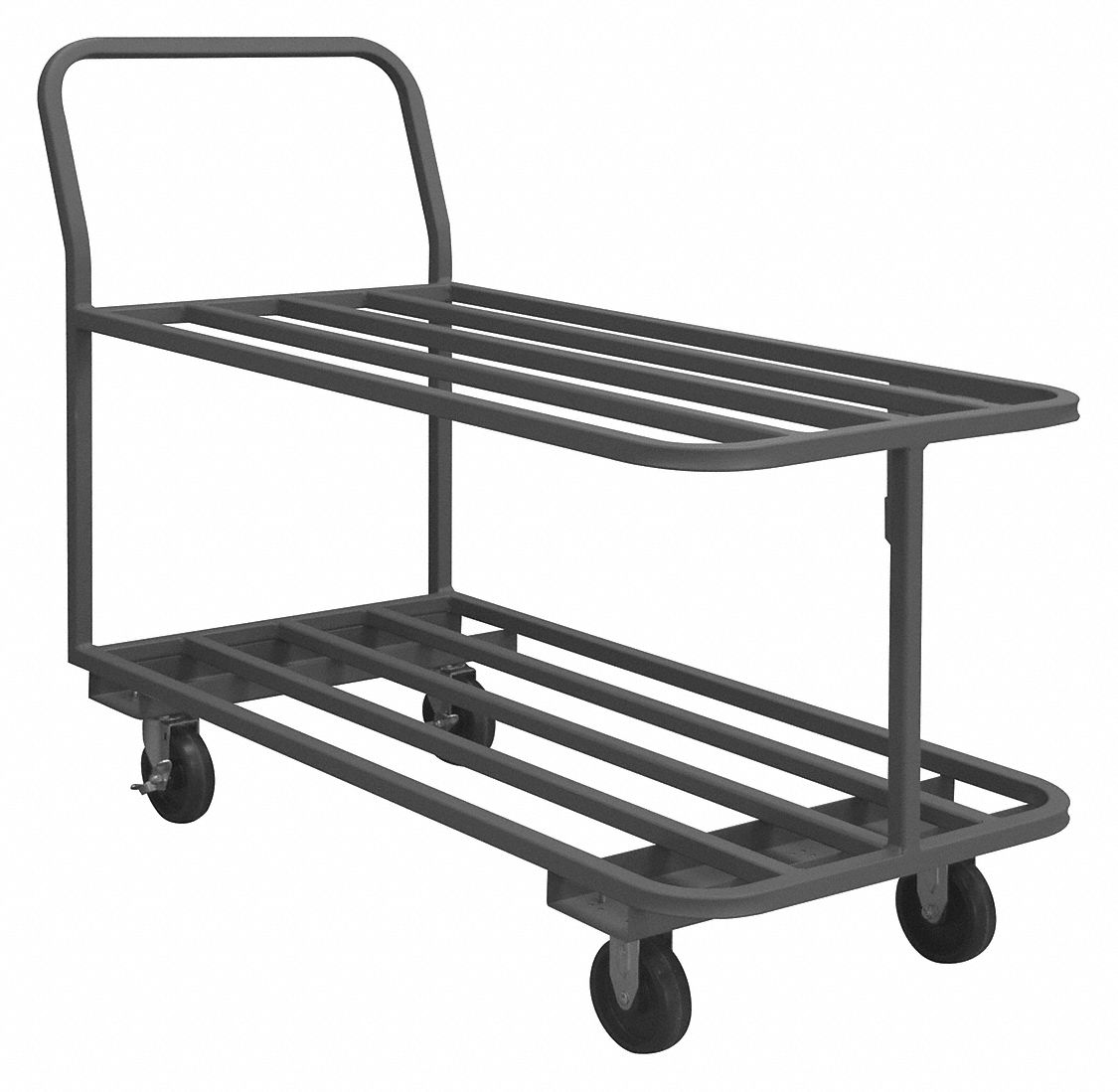EASY ACCESS & LOAD LOW-PROFILE UTILITY CART WITH METAL SHELVES & TUBE FRAME