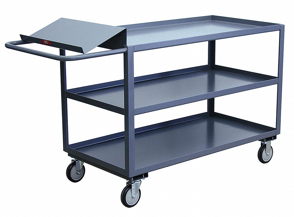 Order Picking Stock Cart, Load Capacity 1400 lb, Number of Shelves 3 ...