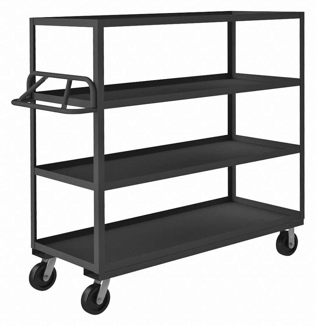 UTILITY CART WITH LIPPED METAL SHELVES, 3,600 LB LOAD CAPACITY, 60 IN X 24 IN