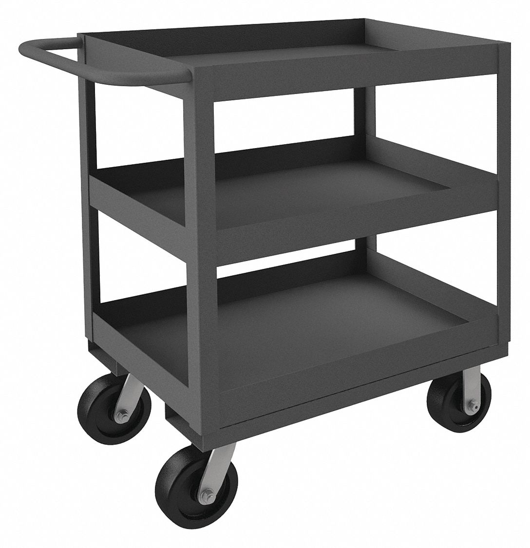 UTILITY CART WITH DEEP LIPPED METAL SHELVES, 3,600 LB LOAD CAPACITY, 30 IN X 18 IN