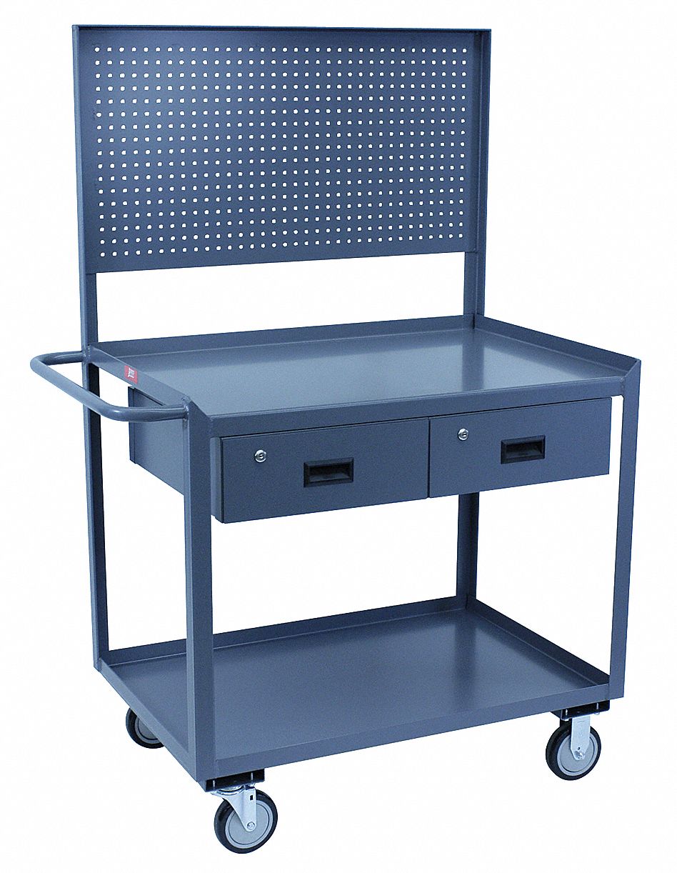 JAMCO, 1,200 lb Load Capacity, 36 in x 24 in, Steel Mobile Workstation ...