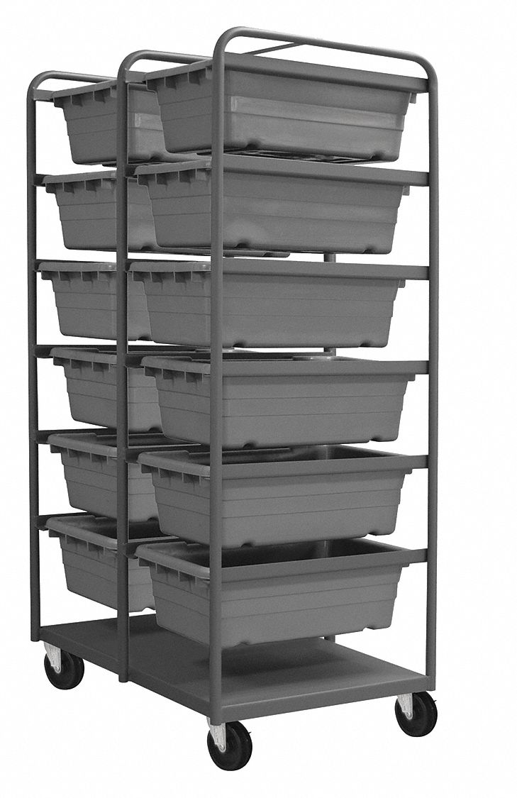 DURHAM MFG, 1,200 lb Load Capacity, 12 Bins/Tubs, Steel Vertical Rack