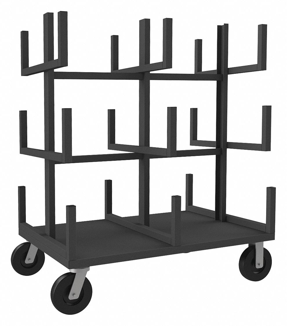 GRAINGER APPROVED Mobile Bar & Pipe Rack, 4,000 lb Load Capacity, 60 in