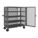 DUAL-LATCH WELDED MESH SECURITY CART WITH FIXED SHELVES, 2,000 LB LOAD CAPACITY