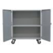 Solid-Sided Metal Security Carts with Fixed Shelves