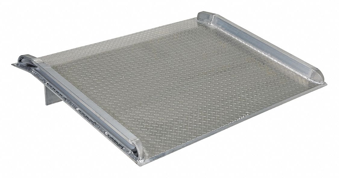 ALUMINUM TRUCK DOCKBOARD, 54 IN W X 72 IN L, ALUMINUM, 2 5/8 IN SIDE RAIL HEIGHT