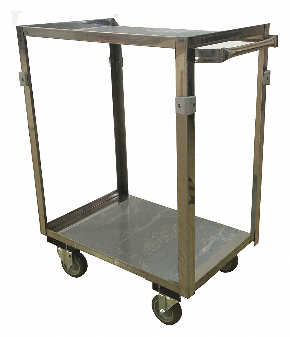 UTILITY CART WITH FLUSH METAL SHELVES