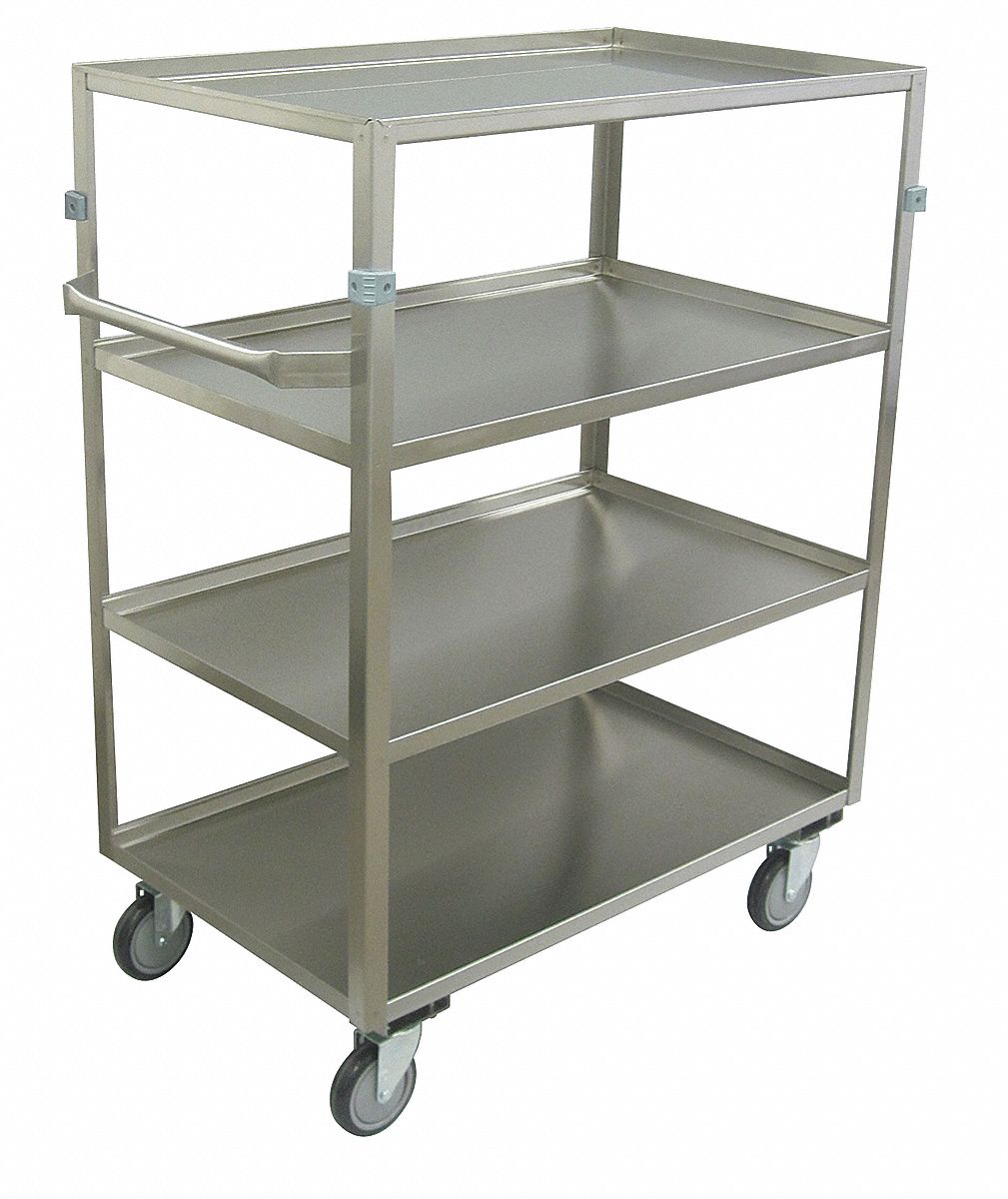 Supply Cart, 600 lb, 4 Number of Shelves, 48 in x 22 in