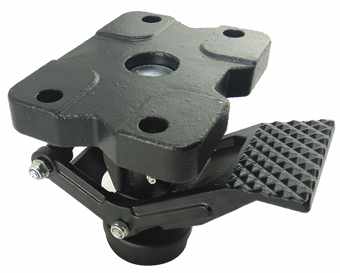 GRAINGER APPROVED HeavyDuty Floor Lock, Steel, 8 in For Caster