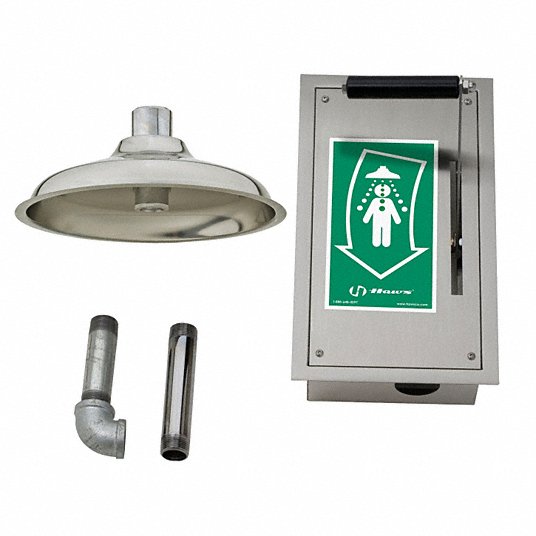 Emergency Shower: Ceiling Mount, Stainless Steel Showerhead, ANSI Compliant, 11 in Head Dia.