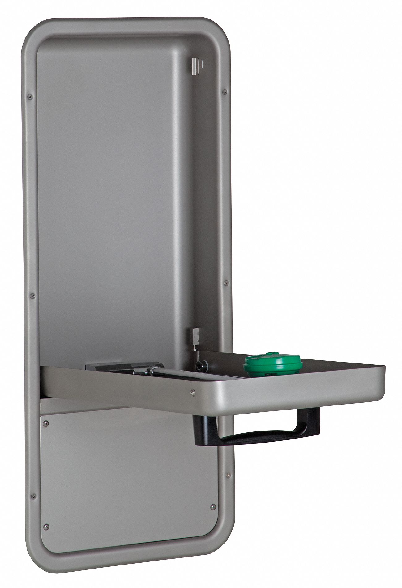 Plumbed Eyewash: Fully Recessed, Wall Mnt, Eyes and Face Coverage, Covered, Pull Down